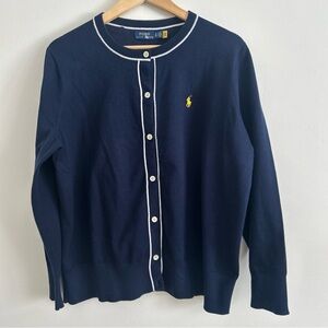 Ralph Lauren Cardigan US Open with White Trim Accents Side US OPEN Patch